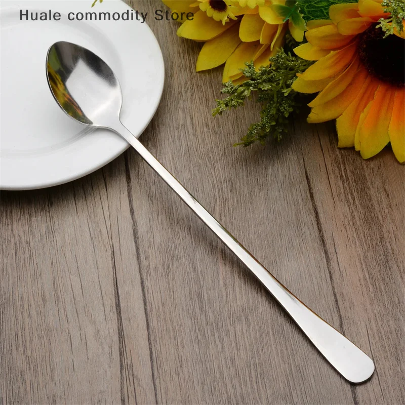 Cucchiaino da caffè durevole in acciaio inossidabile con manico lungo, gelato, dessert, cucchiaio da tè per accessori da cucina da picnic, cucchiaio per chicchi di caffè