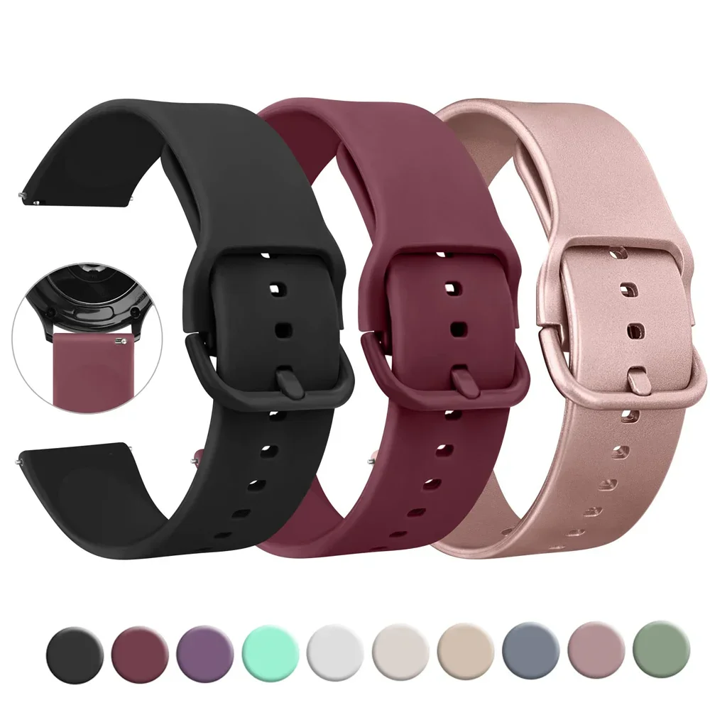 Pulseira de silicone de 20mm/22mm para amazfit gts 4/3/2e/gts2 mini/gtr 42mm/47mm/gtr 4/3 pro/2/2e pulseira esportiva amazfit bip