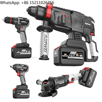 NANWEI 4/3/2pcs Brushless Cordless Power Tools Set Power Drill Angle Grinder Power Impact Wrench Impact Electric Hammer
