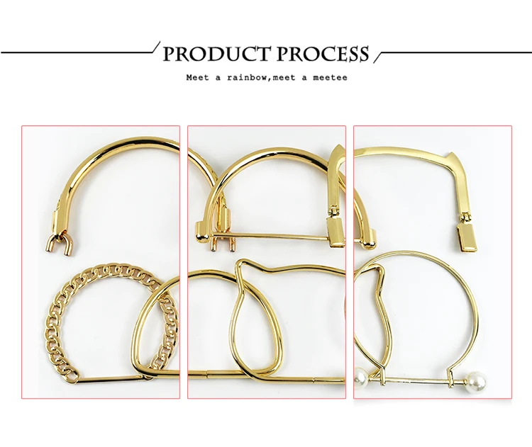2Pcs Deepeel Metal Bag Handles Purse Frame O D Rings Handbags Replacement Chain DIY Bags Handle Handmade Hardware Accessories
