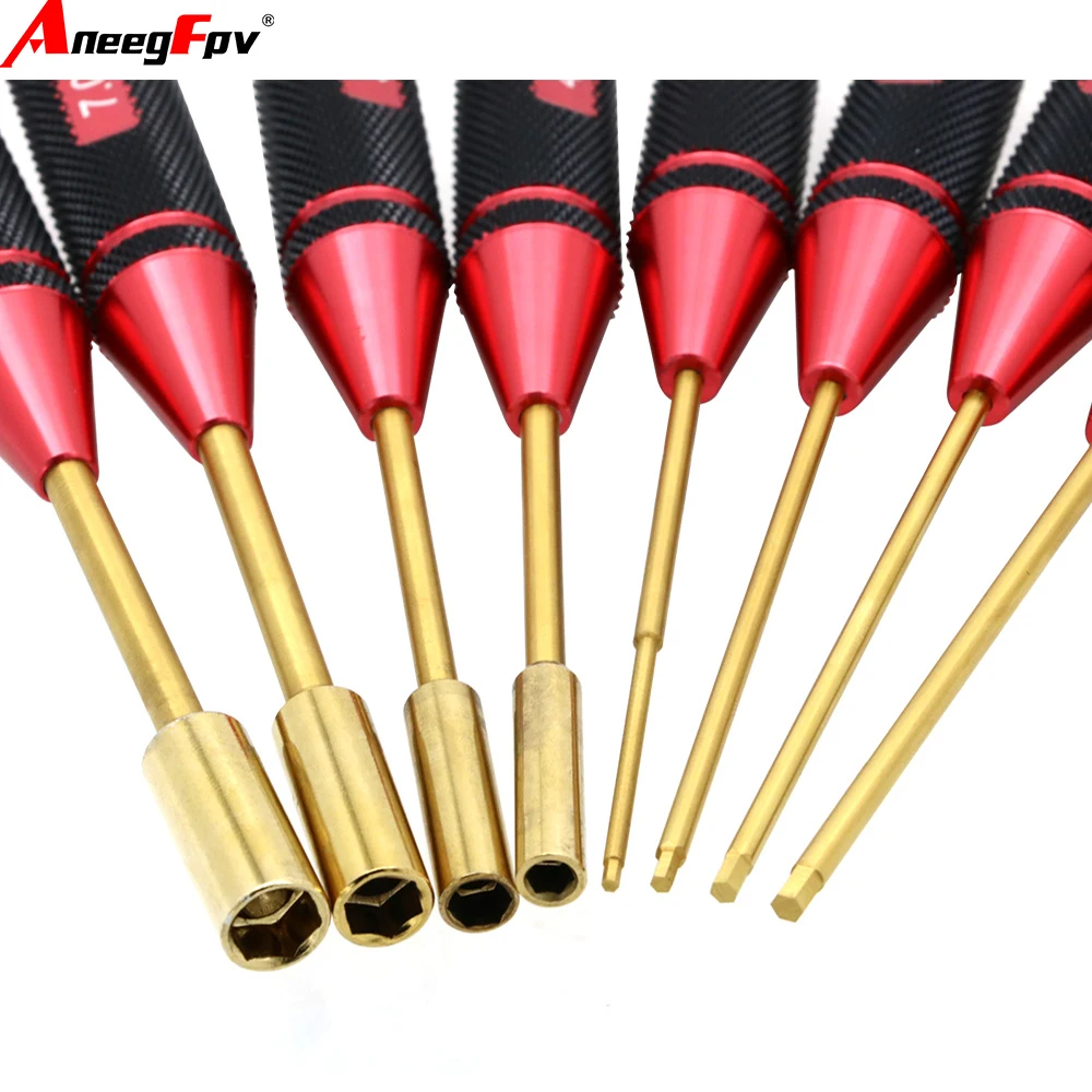 

4pcs RC Tools Hex Screw Driver Set Titanium Plating Hardened 4.0 / 5.5 / 7.0 / 8.0BOX 1.5 / 2.0 / 2.5 / 3.0mm For Rc Drone Car