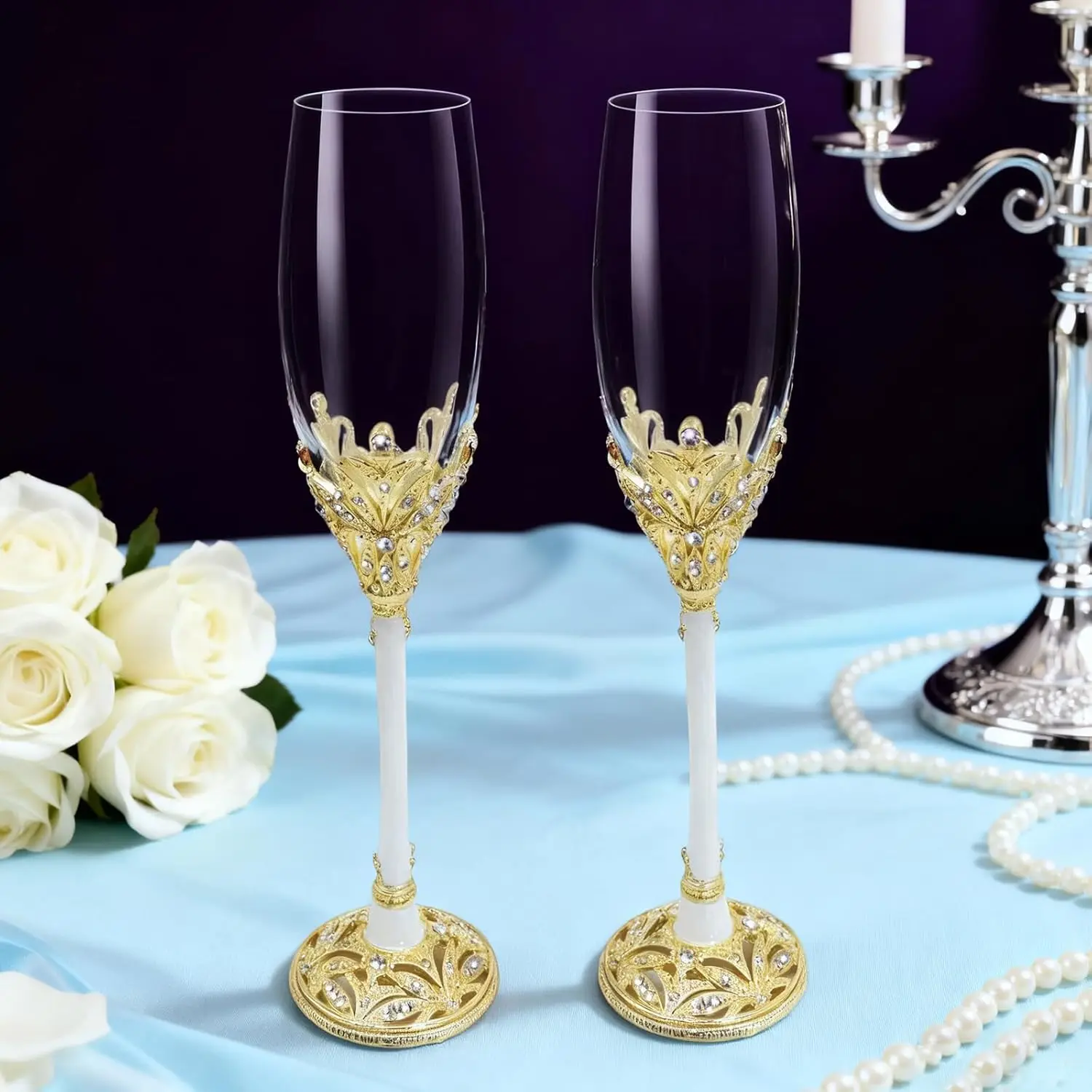 

Золотые флейты для шампанского 7 унций — очки для свадебных тостов для невесты, жениха, подарки на помолвку и свадебный душ