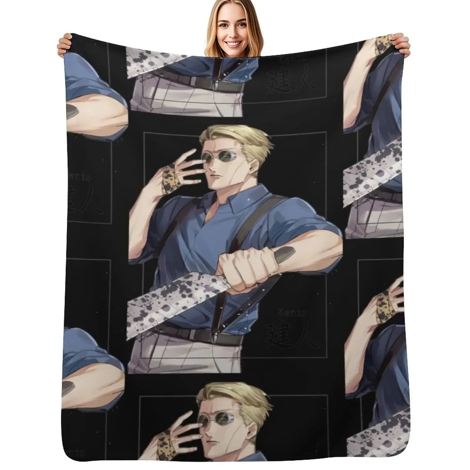 

Nanami Kento Essential Throw Blanket Bed Summer Beddings Cute Plaid Nap Blanket