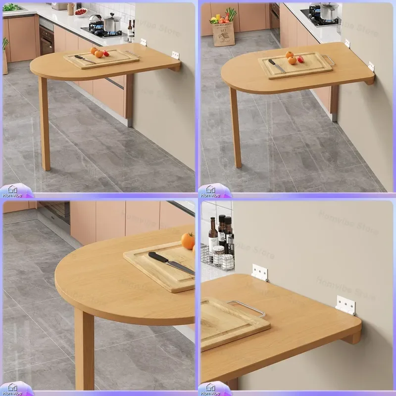 Foldable Wall Mounted Dining Table Space Saving Invisible Drop Leaf Desk Small Multifunctional Mural Folding Table for