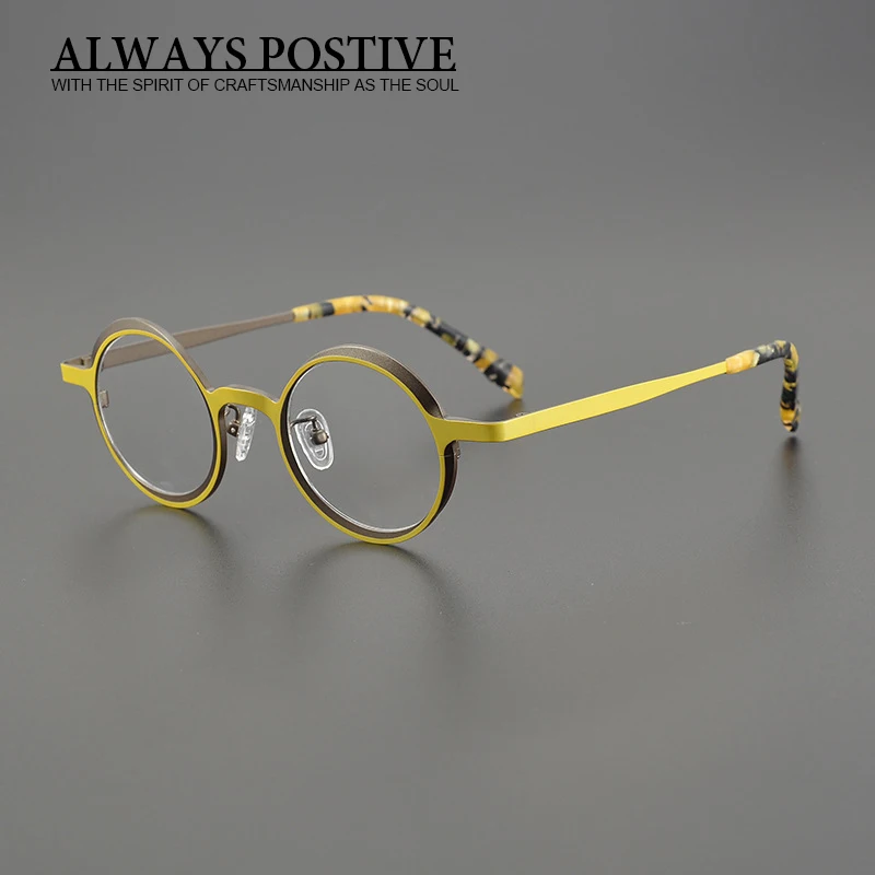 

Fashion Design High Quality Prescripotion Personalized Round Titanium Glasses Frame Men Women Myopia Optical Vintage Eyewear