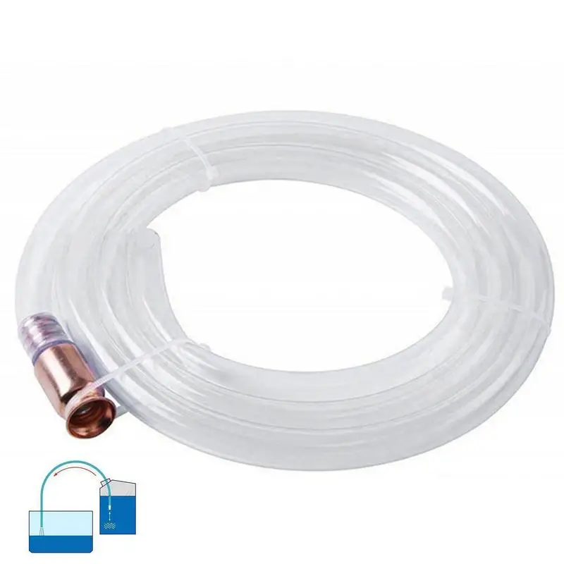 Siphon Hose Multi-use Self-Priming Fluid Transfer Hose 5.9 FT/1.8m Transfer Hose With Brass Tip No Oral Or Manual Suction