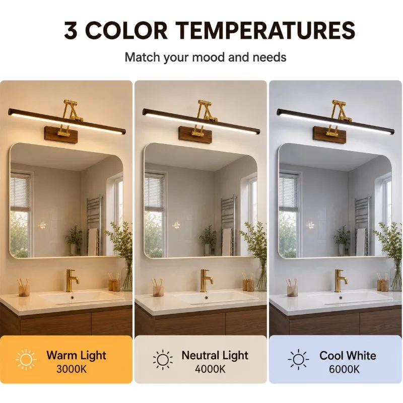 Modern LED Mirror Light 40cm 7W Adjustable Bathroom Vanity Lamp Wall Mounted for Makeup Dressing Room Hotel Home Mirror Light