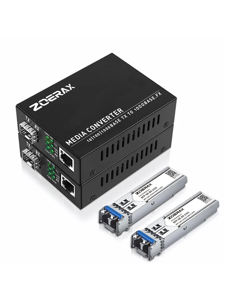 Konwerter światłowodowy ZoeRax SFP LC SingleMode na Ethernet RJ45 Gigabitowy Transceiver Światłowodowy z Modułem SFP LC 1.25Gbps — zdjęcie produktu 7