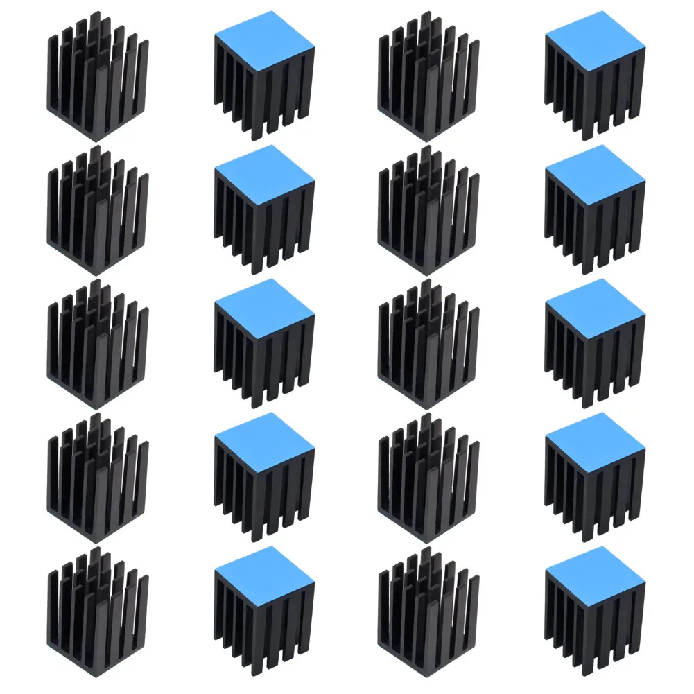 19x19x24mm 20pcs Aluminum Heatsink Radiator Heat sink Cooler Cooling for Electronic Chip IC MOS With Thermal Conductive Tape