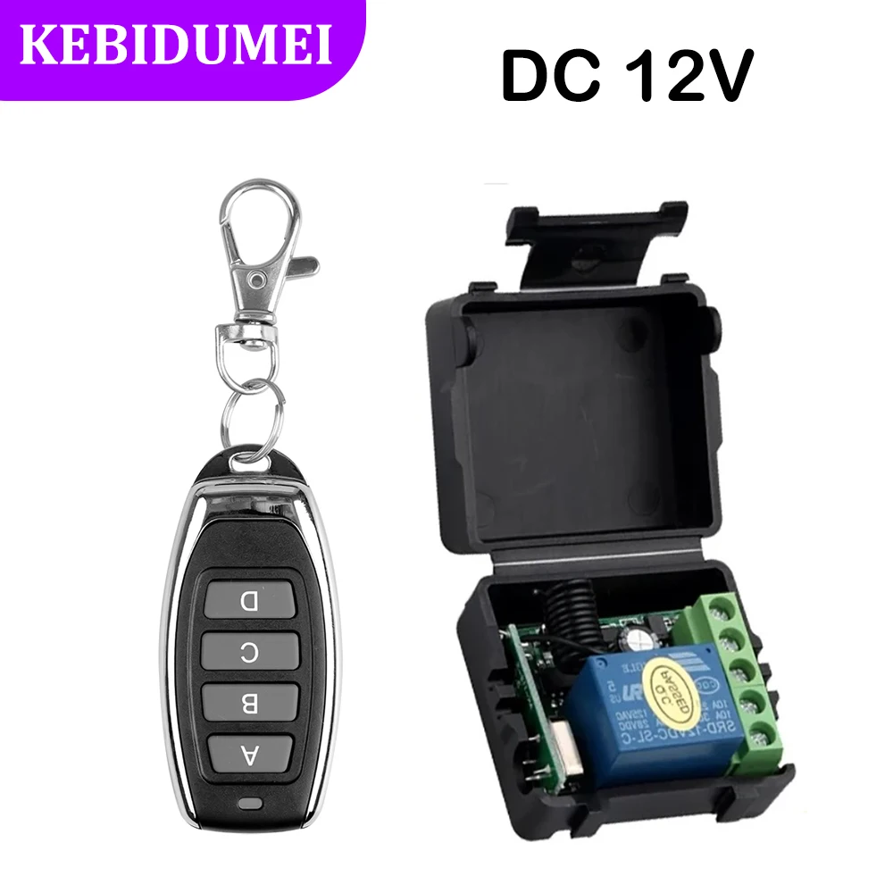 DC12V 4 Channel 433Mhz Wireless Remote Control Switch Relay Receiver Module RF Transmitter 433Mhz Learning Remote Control