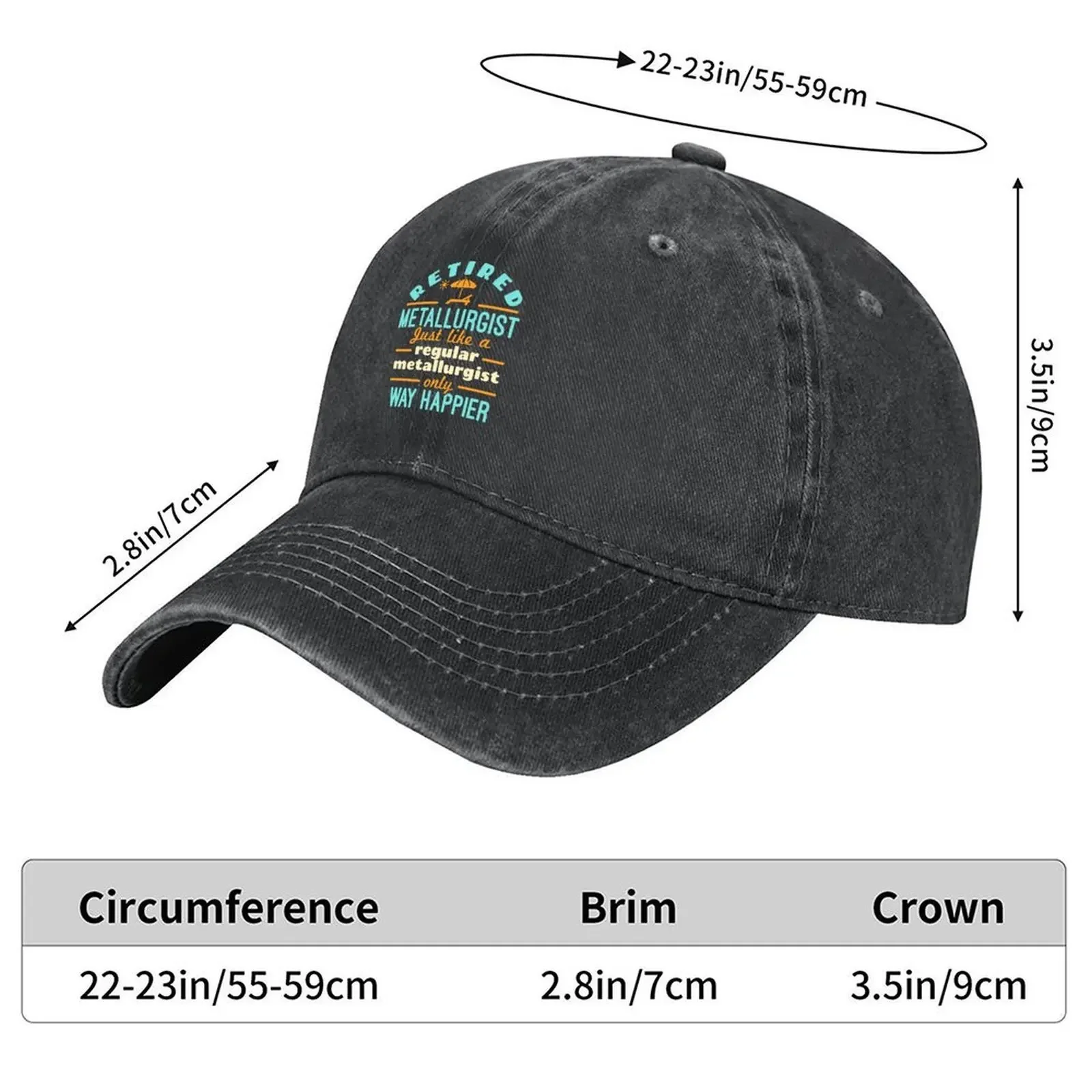 2026 Retired Metallurgist Just Like a Regular Metallurgist Only Way Happier Baseball Cap hats on offer Caps For Men Women's