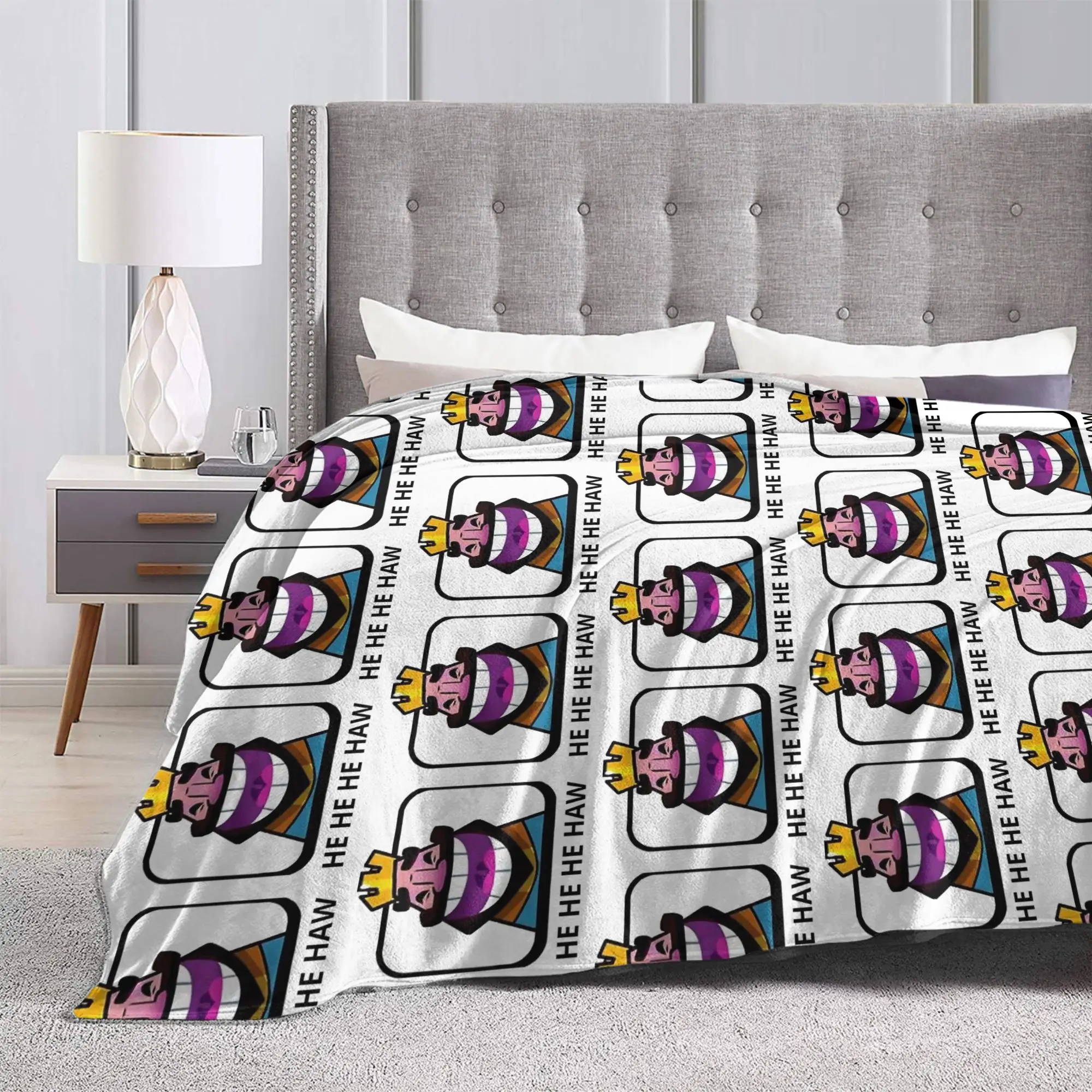 Clashes Royaleds He He He Haw بطانية Clashes Royaleds لعبة الصوف الجدة الدافئة رمي البطانيات للديكور المنزل