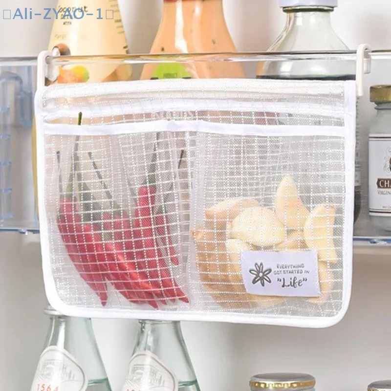【ZYAO-1】Convenient Hanging Compartment Classification Freezer Household Refrigerator Storage Bag Mesh Bag Fridge Organizer