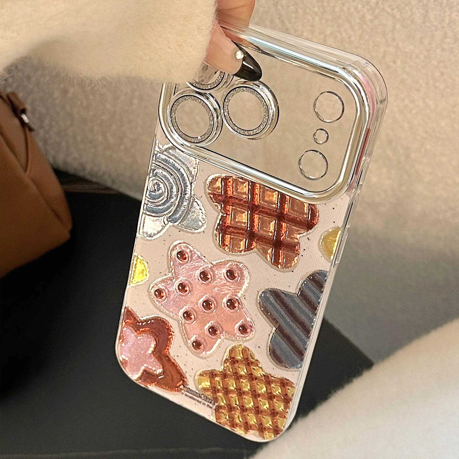 الكورية الملونة نجوم بريق تصفيح جراب هاتف آيفون 17 الهواء 16e 15 14 13 12 11 برو ماكس XS X XR 7 8 زائد غطاء مقاوم للصدمات