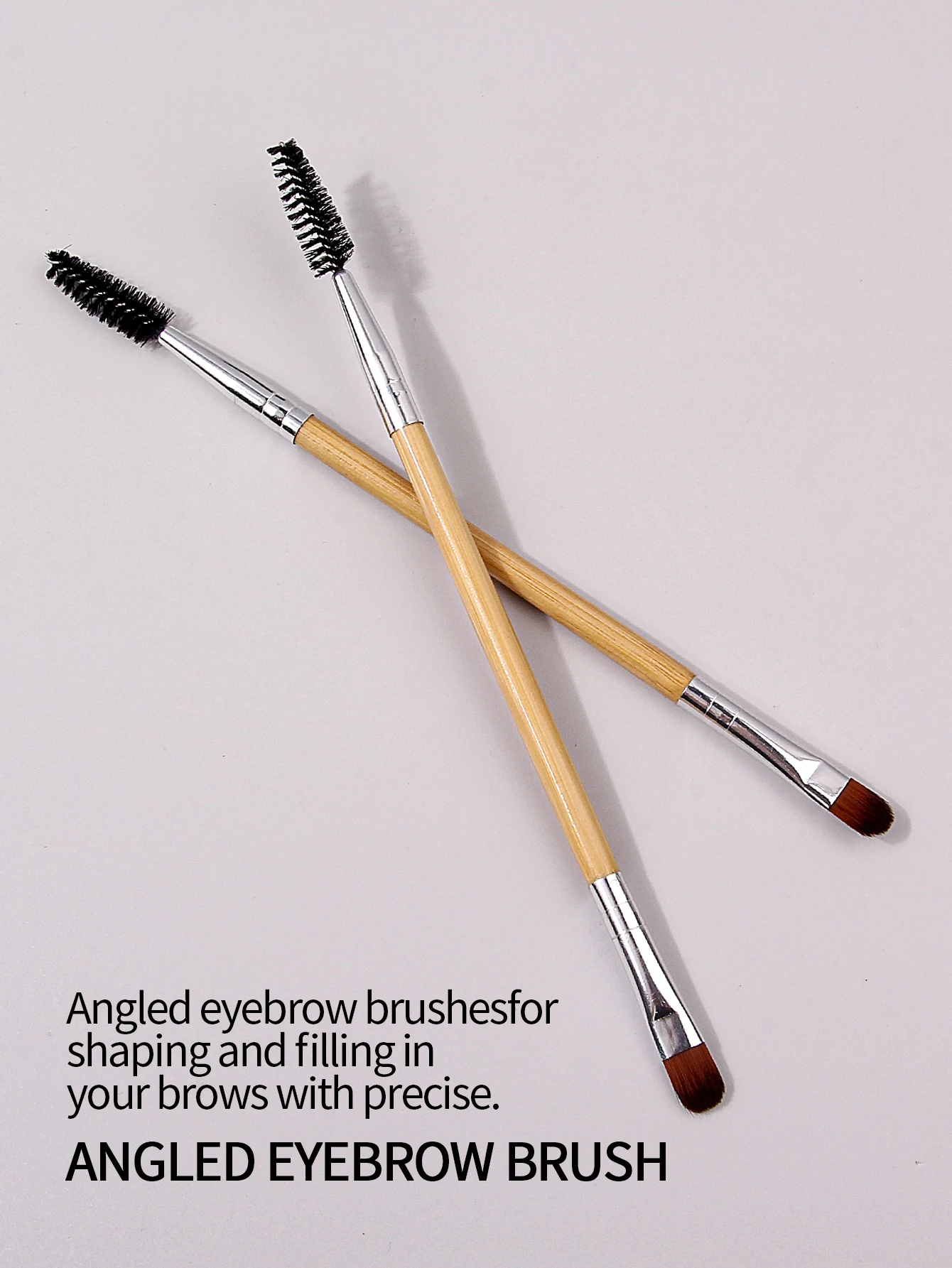 قطعتان من فرشاة مكياج متعددة الوظائف، فرشاة رموش برأسين، فرشاة ظلال عيون، شعيرات صناعية، أداة مكياج عيون سهلة الاستخدام