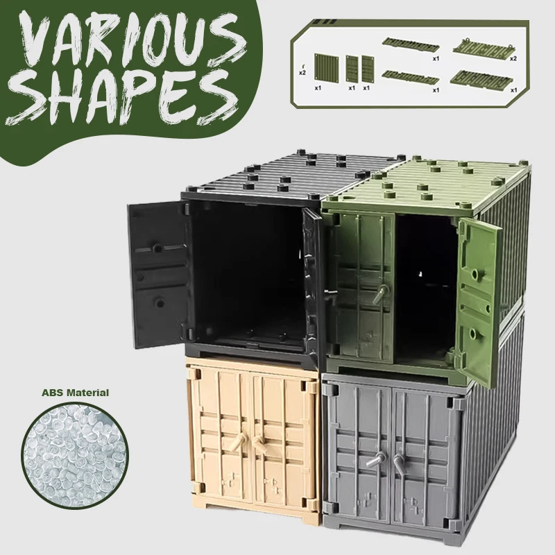 MOC Contenitore Militare Building Blocks Box Giocattoli per Ragazzi WW2 Base di Guerra Mattoni Tecnici Creativo FAI DA TE Juguete Bloques Brinquedos