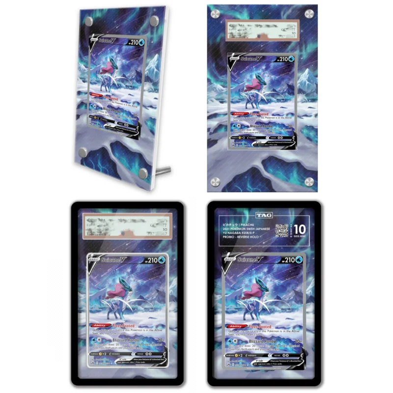 

Anime Art Display for Pokemon Sword Shield Suicune Anime Game Expand Art Gifts Acrylic Protective Case Keychain Evaluation Level