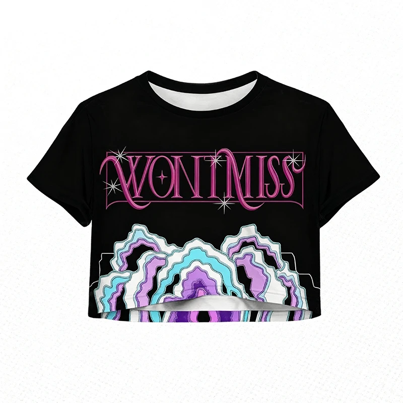 Camicia da film moda donna per i fan Top regalo Demon Hunters Cosplay Crop Top T-shirt estiva a maniche corte Harajuku Streetwear