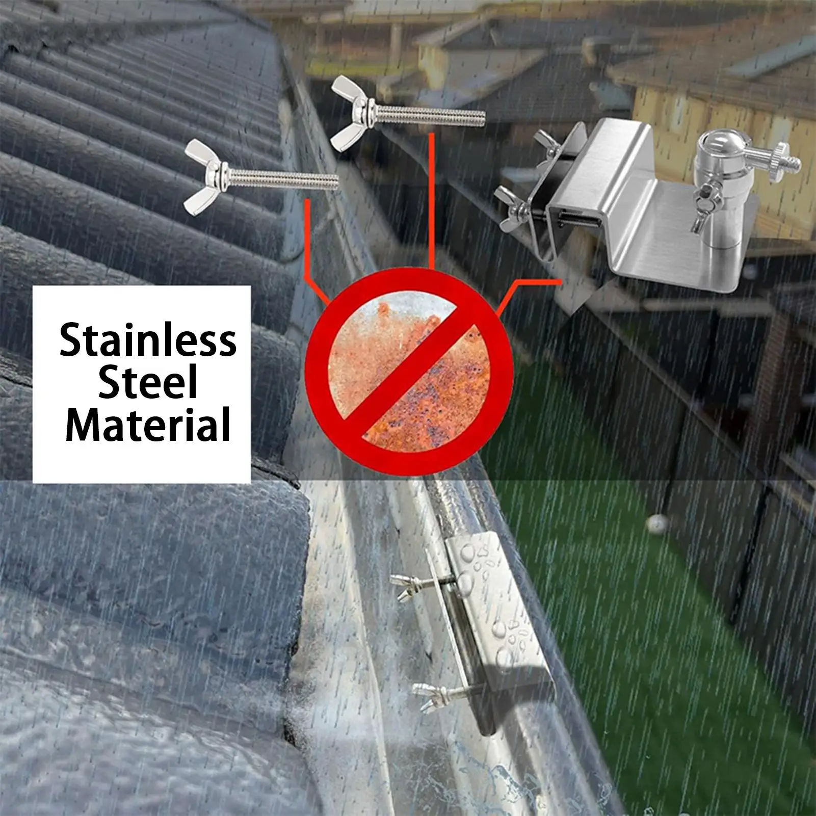 Solar Panel Gutter Mount Gutter Security System Mount Outdoor Camera Bracket for Home Commercial Industry Shopping Mall