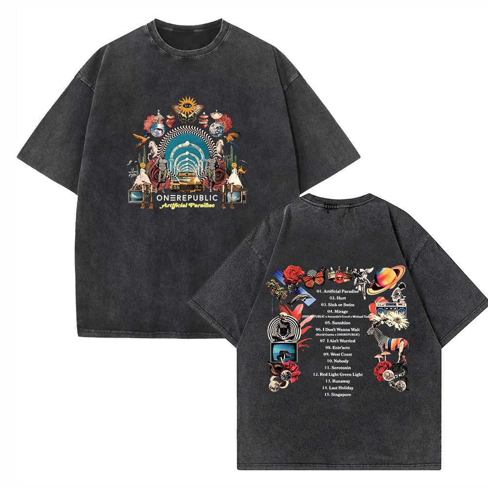 

OneRepublic Artificial Paradise 2024 Shirts Harajuku Vintage O-Neck Short Sleeve Cotton Man Woman T-Shirts Gift Tops