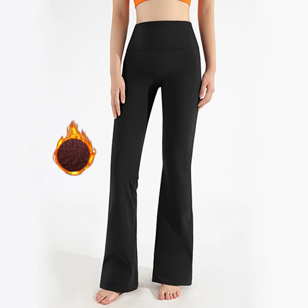 

Vnazvnasi Autumn Design Flared Leggings Keep Warm High Waist Good Elastic Women Sports Pants Outside Fitness Yoga Tights