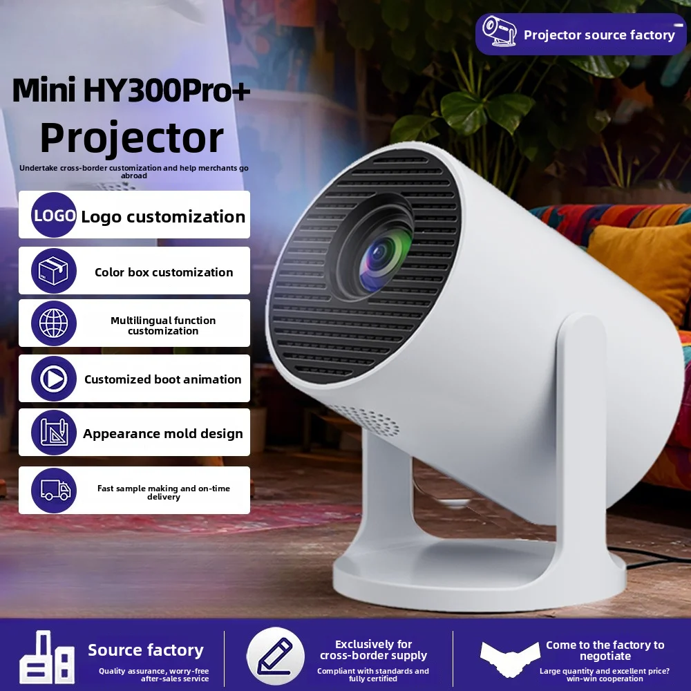 2026 cross-border projector Android 4K wireless high definition office mini home outdoor portable car projection short focus