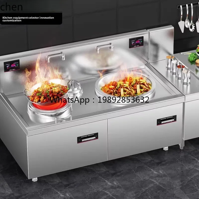 induction cooker high power, double head wok 20KW electromagnetic stove, dining hall hotel large pot stove