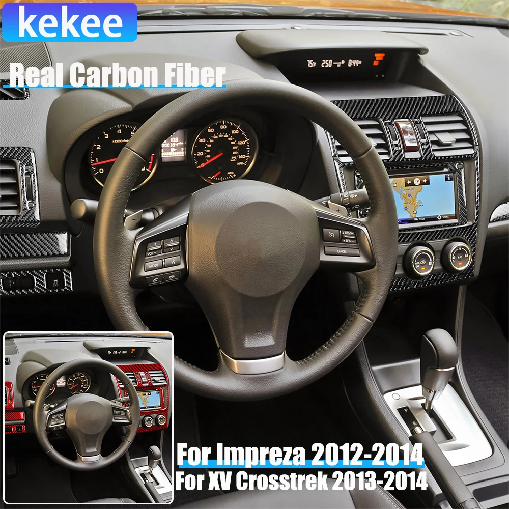 

Real Carbon Fiber Car Accessories Center Console Set Cover Soft Sticker For Subaru Impreza 2012-2014 XV Crosstrek 2013-2014