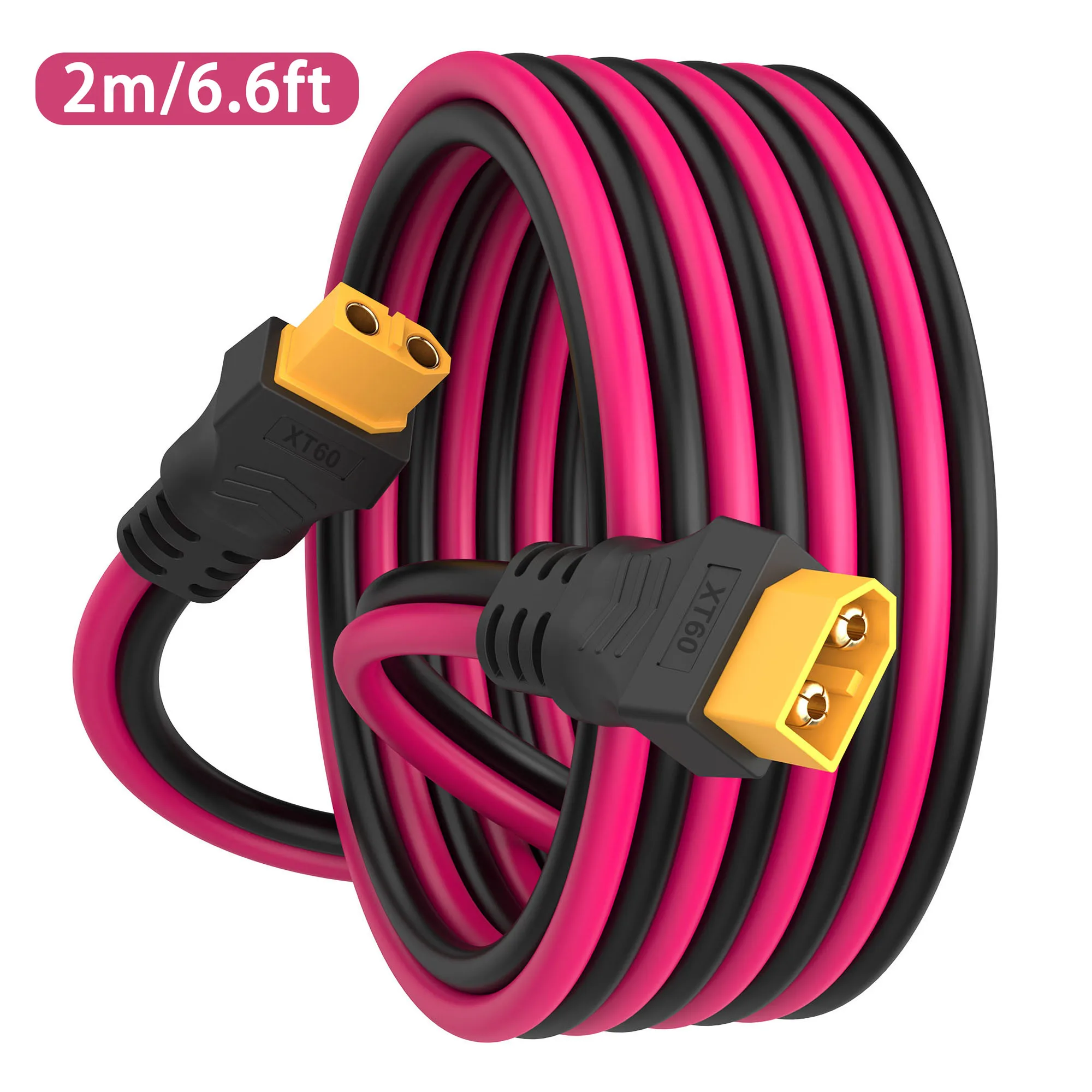 XT60-Verlängerungskabel, 12 AWG, XT60-auf-XT60-Kabel, mit Stecker auf Buchse, geeignet für Solarpanel-Fernbedienungsbatterie