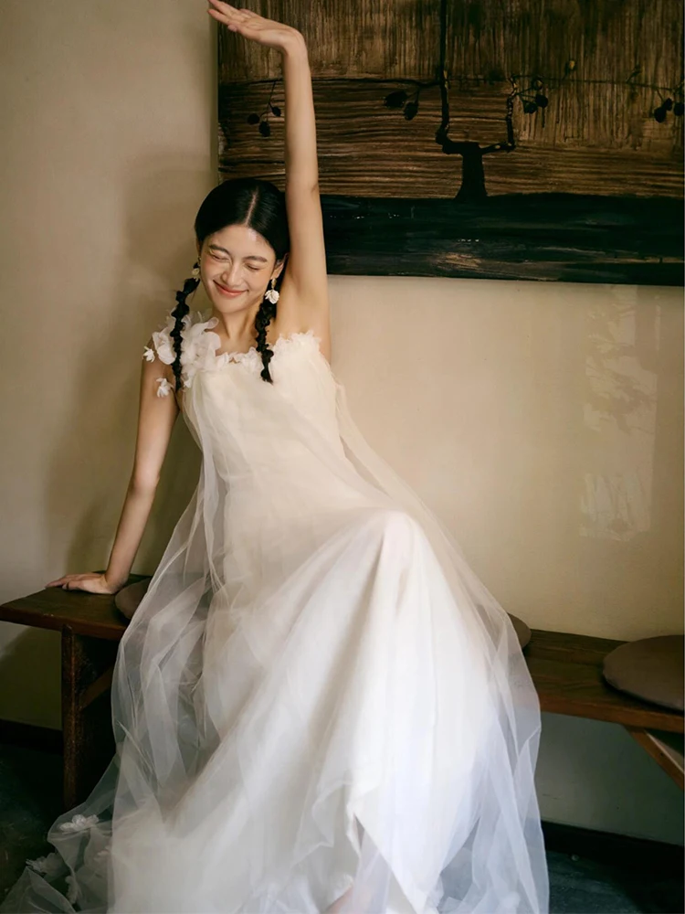 

Korean Sle Light Wedding Dr Morning Robe Women's Engagement Dr High End Forest System Super Fairy Outing Dr