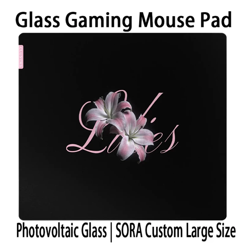 

C-Clustrs Lilies Glass Mousepad Photovoltaic Glass Mouse Pad - XXL Carved Surface Tempered Desk Mat for FPS Gaming & E-Sports