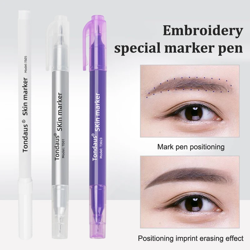 

Tattoo Sterile Embroidery Marking Pen Surgical Eyebrow Mark Pen Waterproof White Purple Floating Lip Line Positioning Penci
