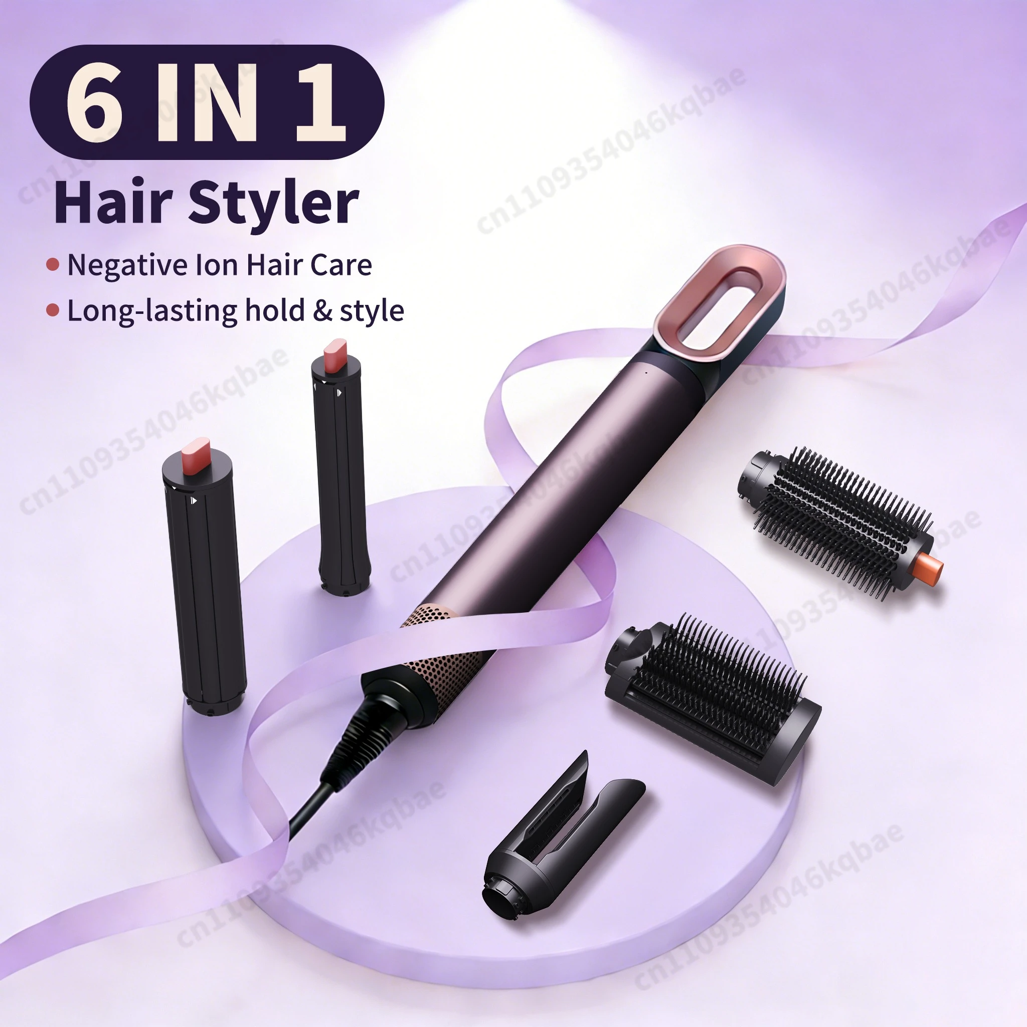 6-in-1-Haarstyler, Negativ-Ionen-Luftstyler-Bürste für automatisches Locken, Haartrockner-Set im Salon-Stil, weniger Frizz, weniger Hitzeschäden