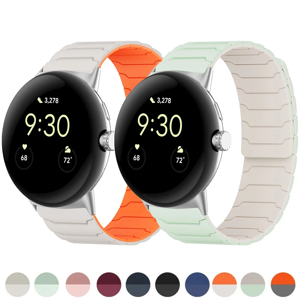 Bracelet magnétique en Silicone pour Google Pixel Watch 4 3 2 1, 41mm, pour Google Pixel Watch 4 3 45mm, accessoire Bracelet magnétique en Silicone pour Google Pixel Watch 4 3 2 1, 41mm, pour Google Pixel Watch 4 3 45mm, accessoire