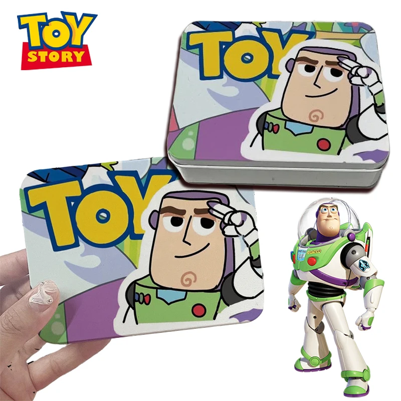 Cartoon Disney Buzz Lightyear Metal Storage Box Toy Story Portable Sealed Packing Jewelry Candy Box Multi-function Organizer