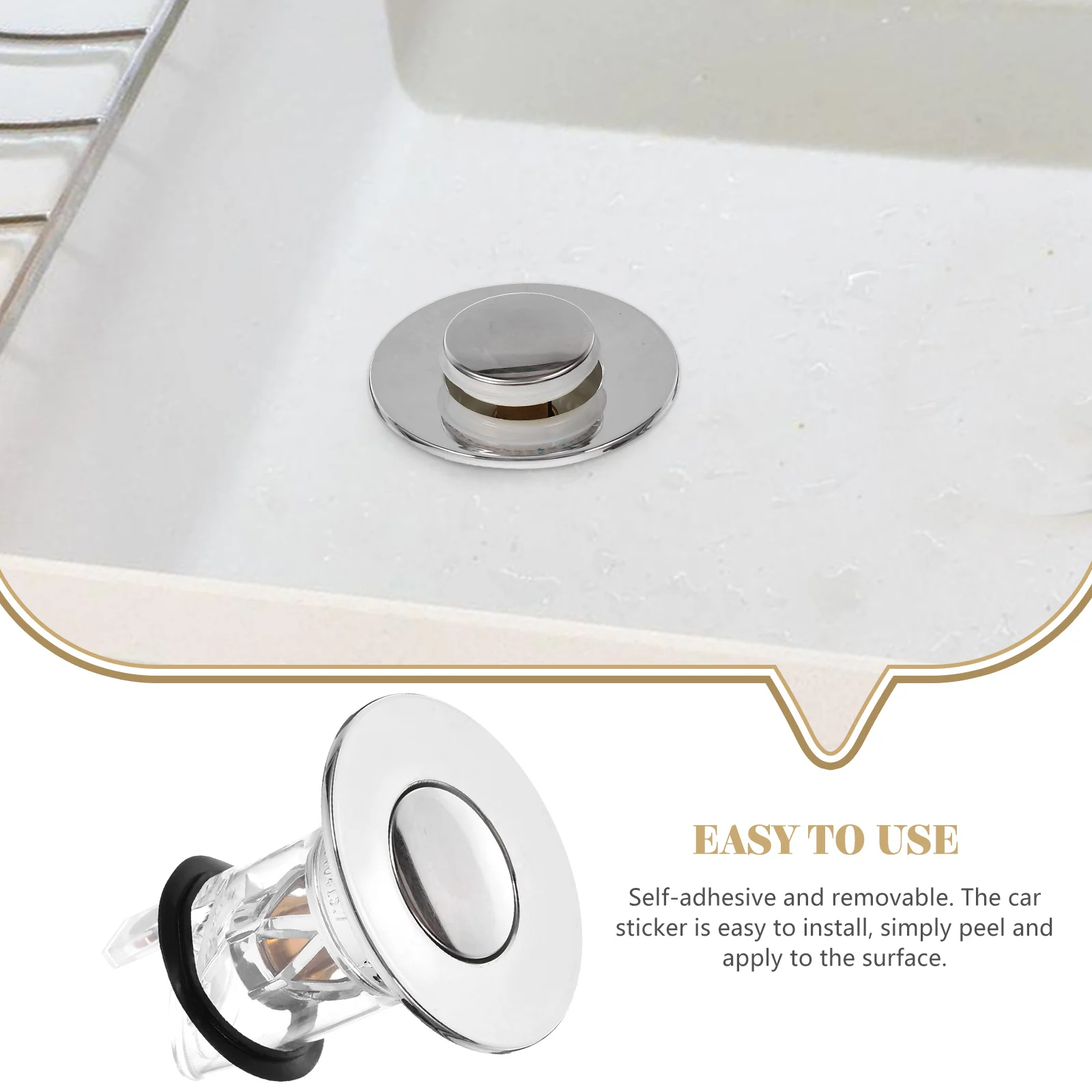 

Stainless Steel Copper Core Sink Drain Plug Bathroom Wash Basin Stopper Odor Proof Bounce Core Strainer Filter