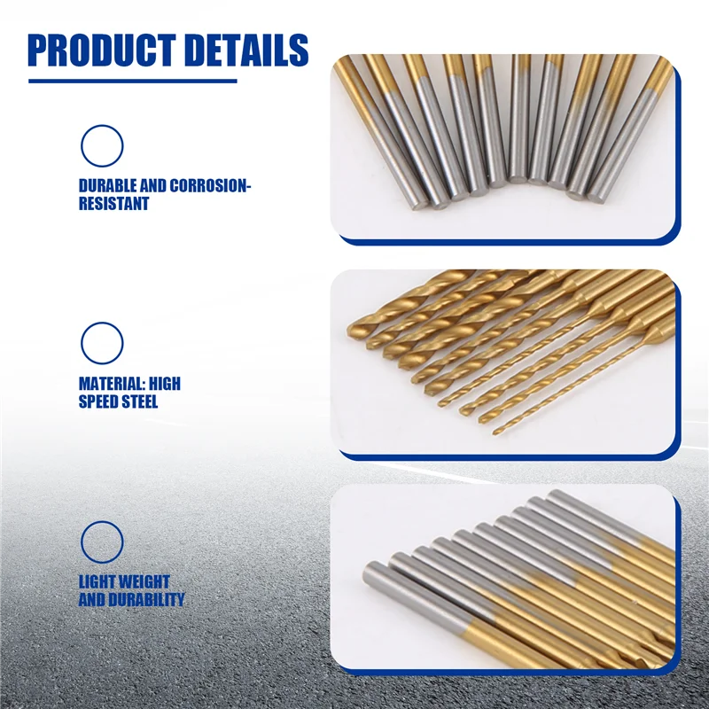 

Набор сверл AB47-Micro-Twist - 10 шт. 0,6–2,2 мм, крошечное сверло с хвостовиком 2,35 HSS, мини-гравировальные сверла, инструмент для сверления отверстий