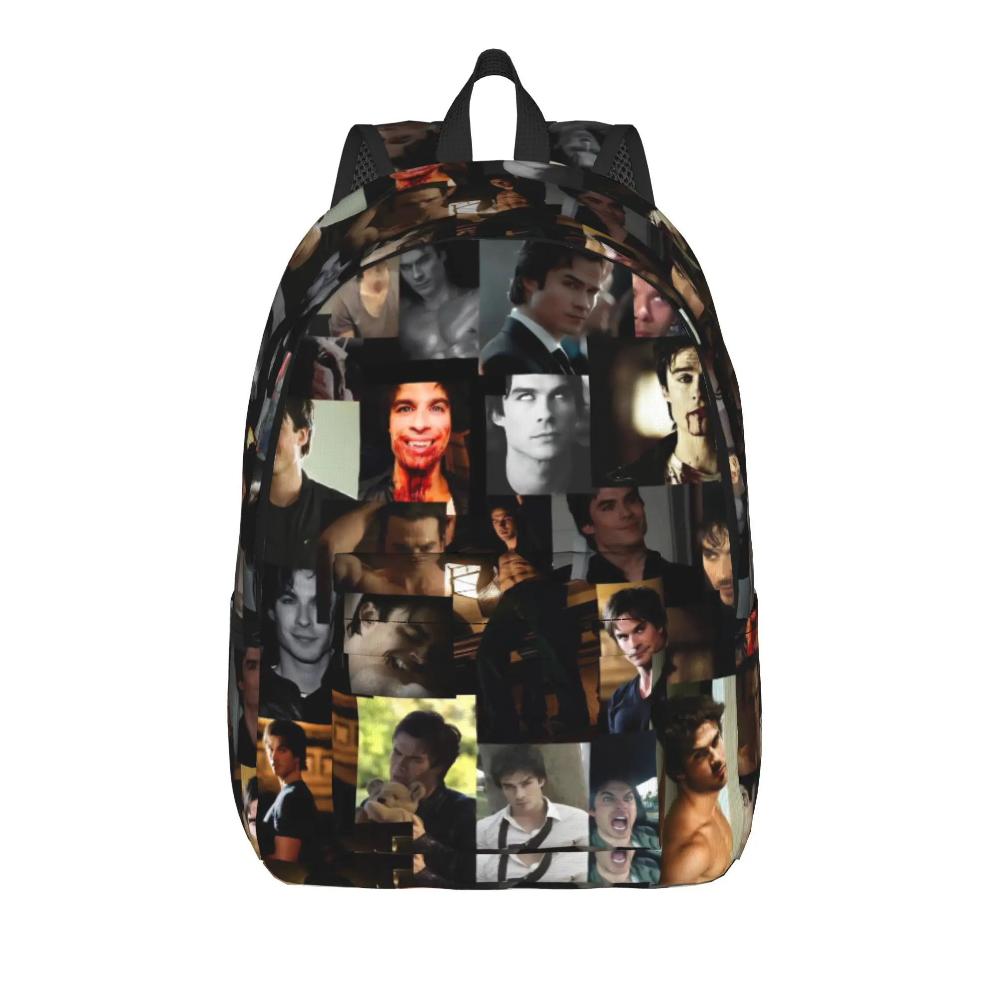 The Vampire Diaries Resuable Movie Backpack Damon Salvatore Backpacks Student Unisex Lightweight High School Bags Rucksack