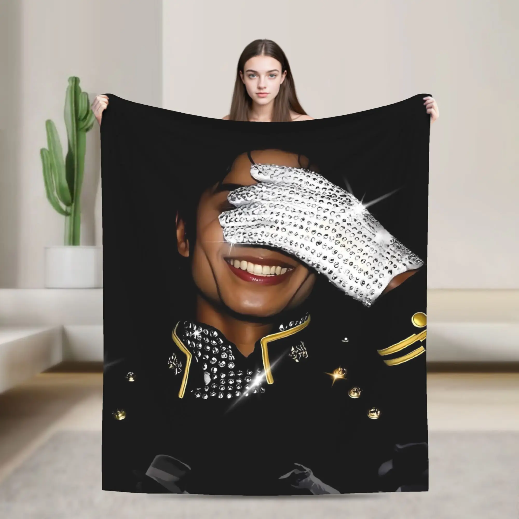 Michael Jackson Warm Soft Blanket  Travel Plush Throw Blanket Fashion Living Room Flannel Bedspread Sofa Bed Cover