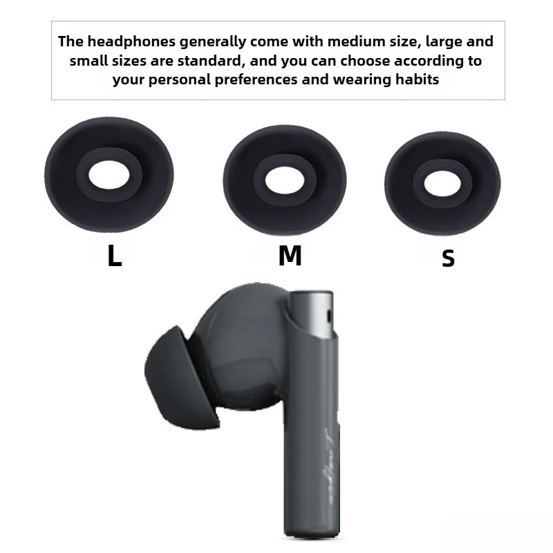 

For Edifier Zero Pro TWS Earbuds Silicone Ear Tips 3Sizes (S/M/L) Soft Replacement Ear Caps Anti-Slip Noise Reduction Secure Fit