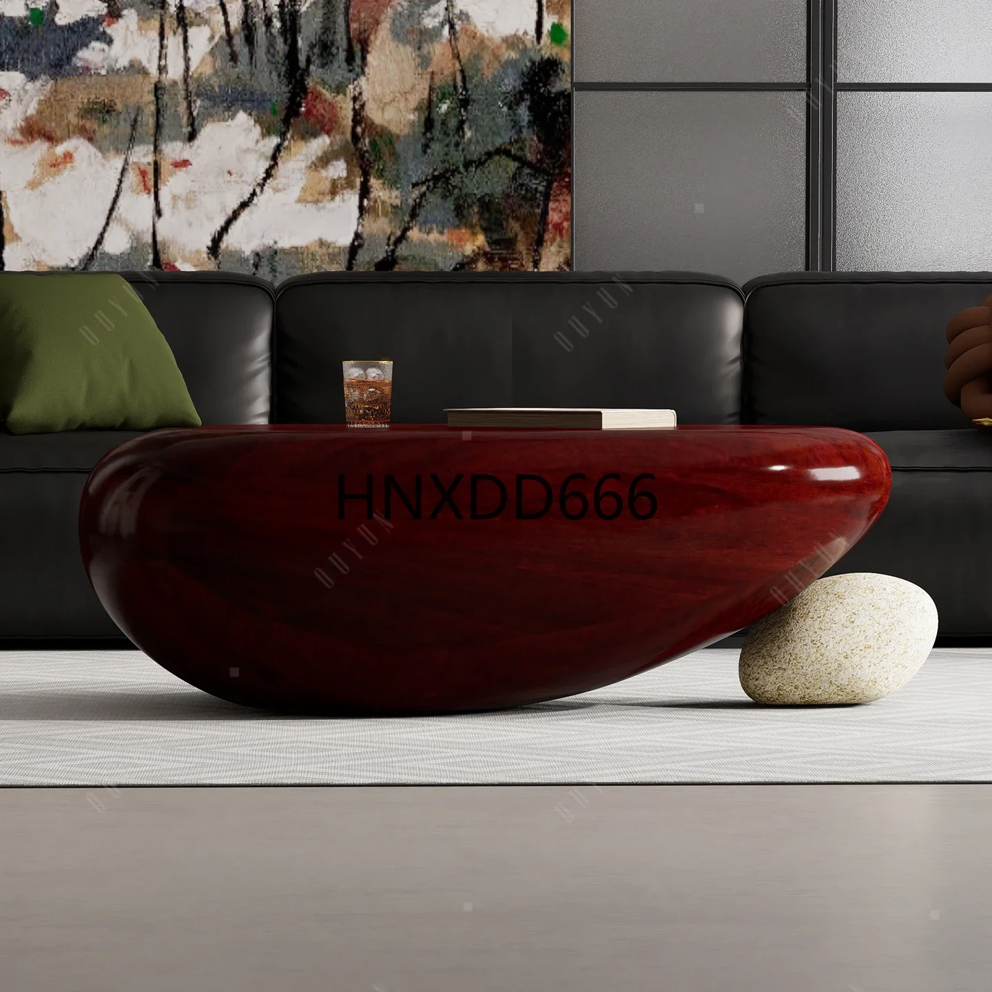 Stone to run the coffee table living room home light luxury high-end art round coffee table