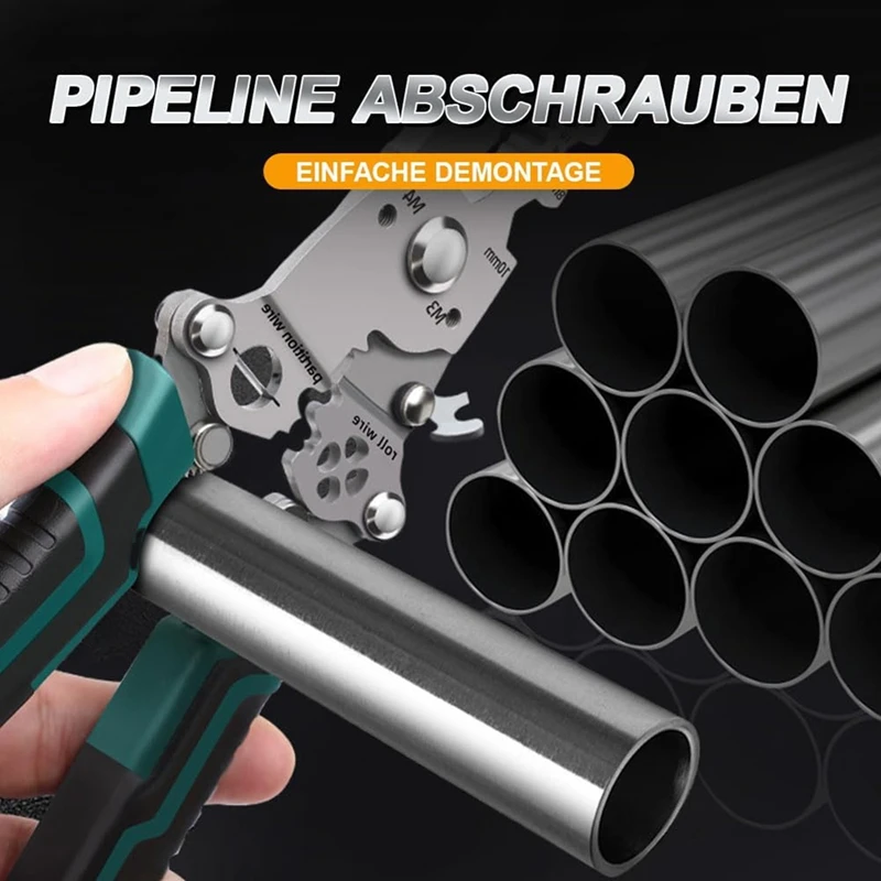 ABDJ-18 In 1 เครื่องปอกสายไฟแบบพับได้, เครื่องมือปอกสายไฟแบบพับได้มัลติฟังก์ชั่น, เครื่องปอกสายไฟอัตโนมัติและเครื่องตัด