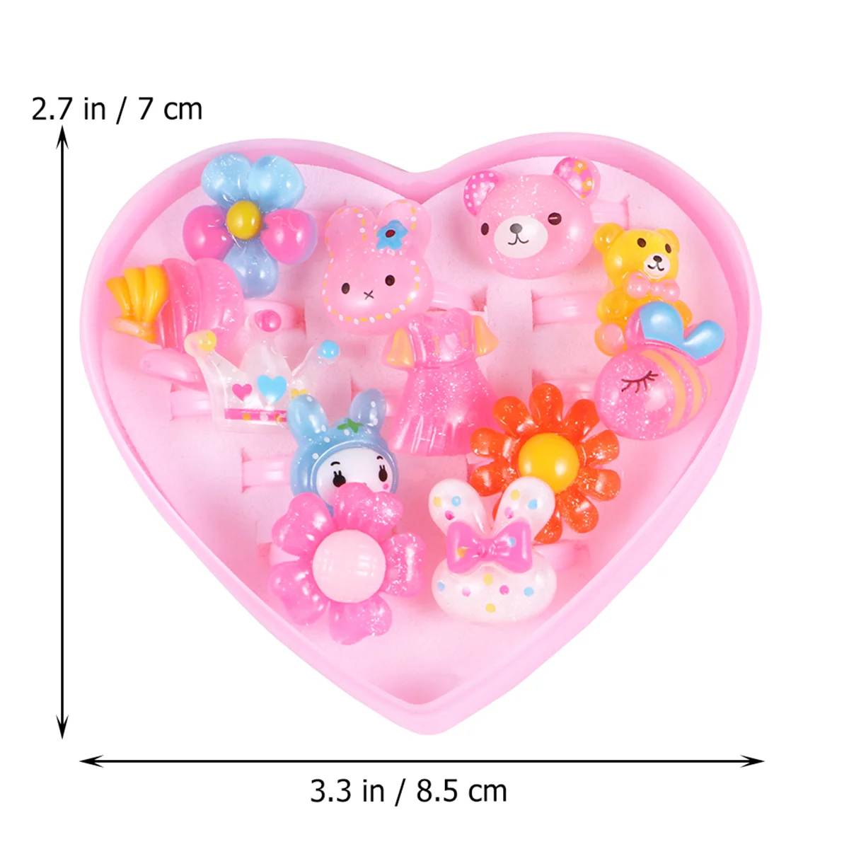 12pcs Little Girls Jewelry Rings Cartoon Rings Toy for Kids Birthday Party Favors (Assorted) kids ring set