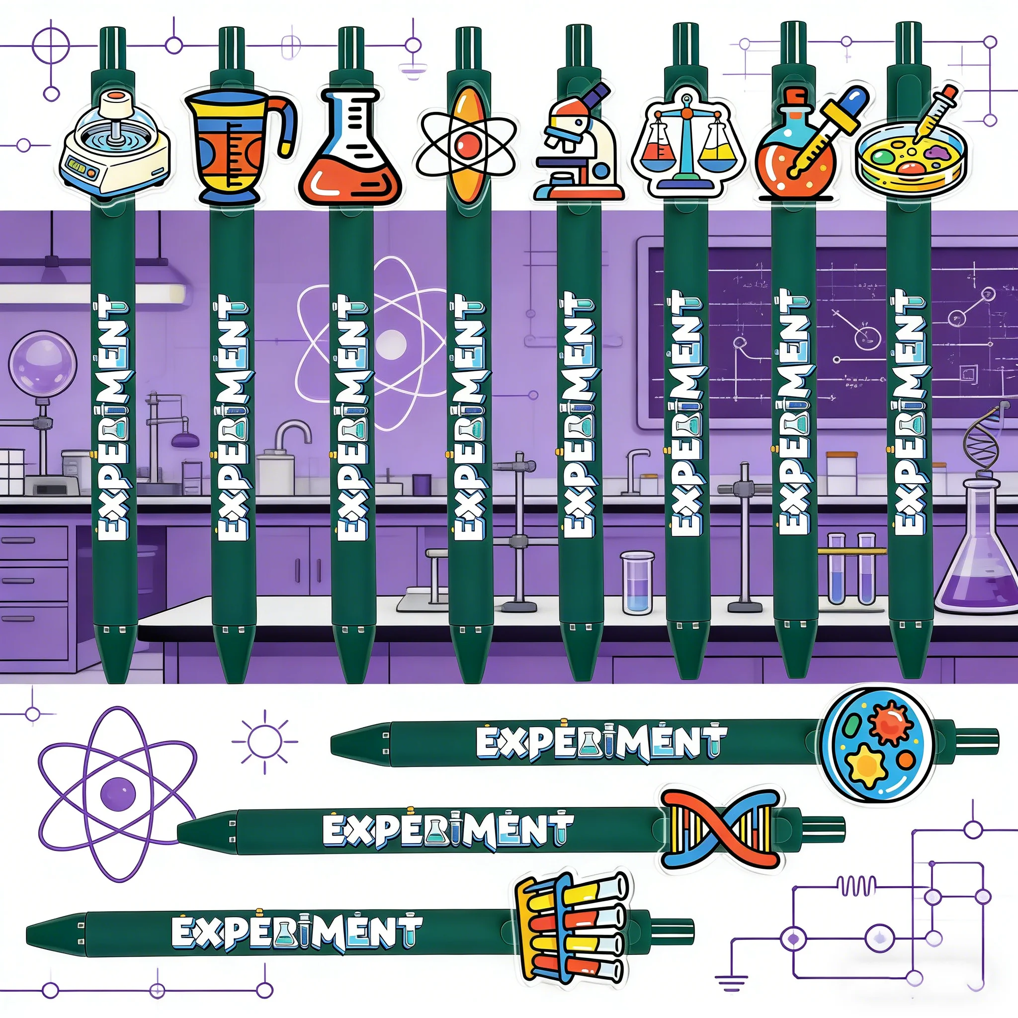 

Набор из 11/18 шариковых ручек с экспериментальным дизайном и узорами, для офиса, подписи, совещаний, подарков