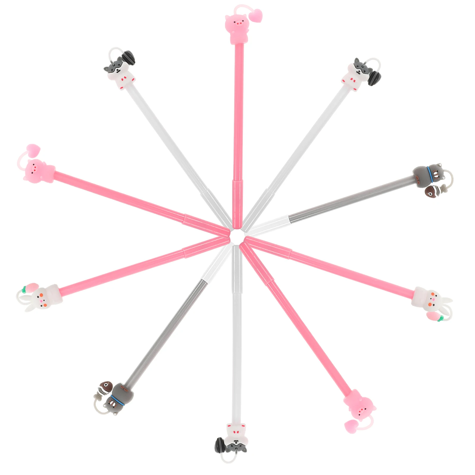 

10 Pcs Pet Gel Pens Multicoloured Ballpoint Cute Animal Design Smooth Writing Student Office Products Cartoon Marker