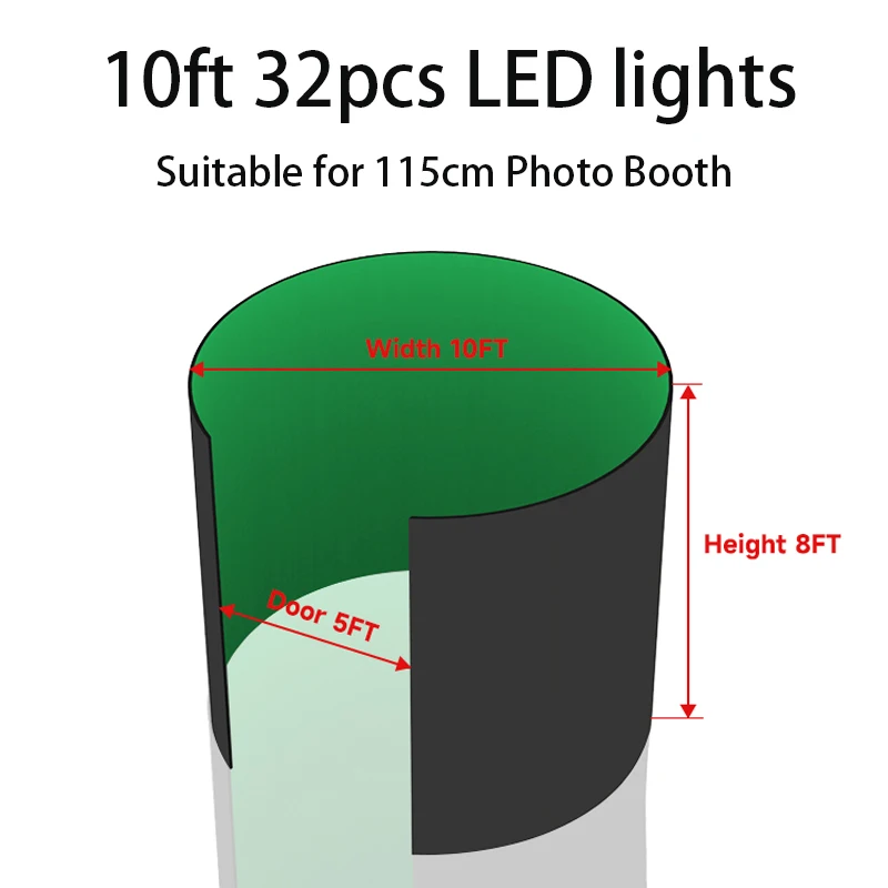 360 Photobooth Enclosure tenda sullo sfondo con luci a Led per eventi di feste con macchine per cabine fotografiche 360