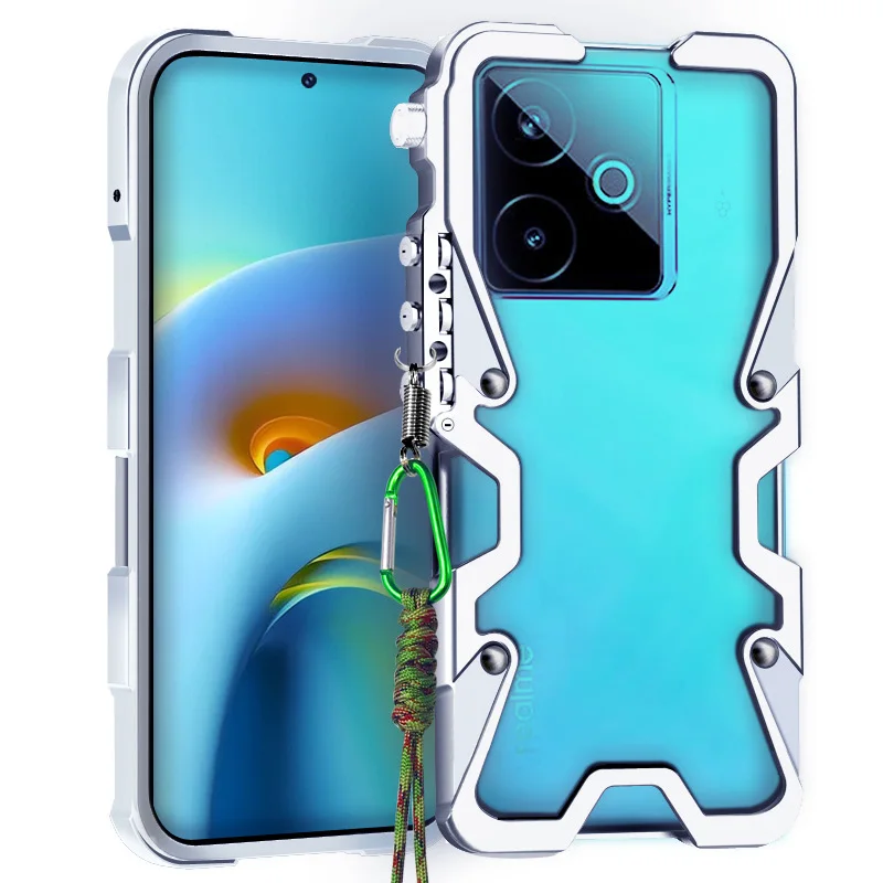 

Противоударный чехол с металлическим каркасом для Realme GT7 Pro 7T GT Neo 7 Neo7 SE, алюминиевые чехлы-бамперы для тяжелых условий эксплуатации