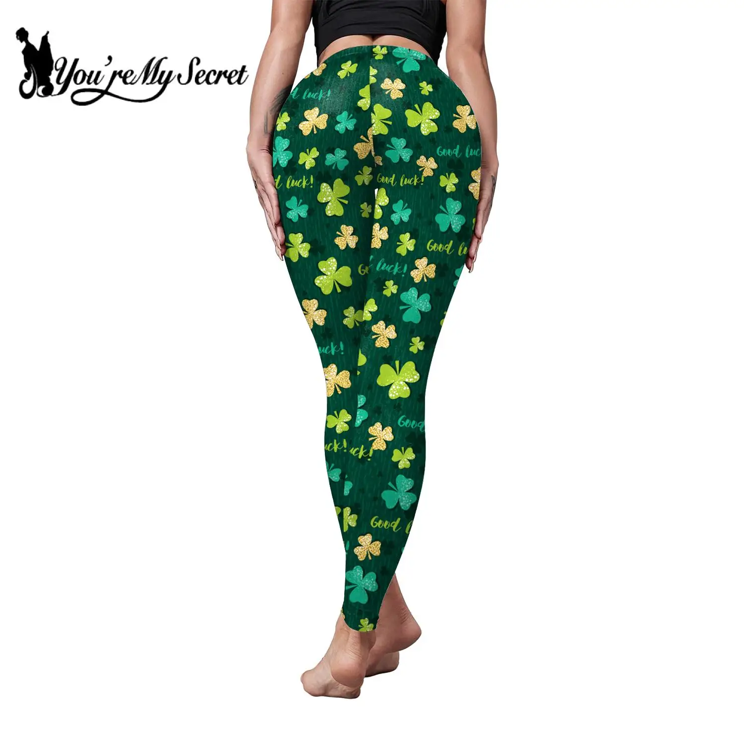 [You're My Secret] St. Patrick's Day 3D Printed Leggings for Women Sexy Holiday Party Pants Female Elastic Tights Trousers