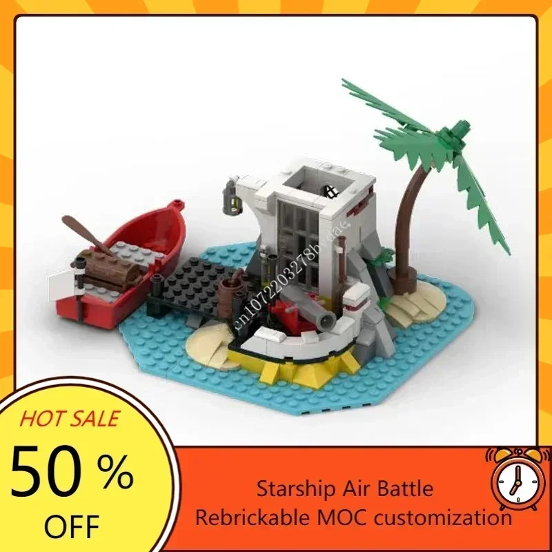 Custom 294PCS MOC Medieval Pirate Barracuda Bay 6265 Sabre Island Remake Education Puzzles Technology  DIY Assembly Toys Gift