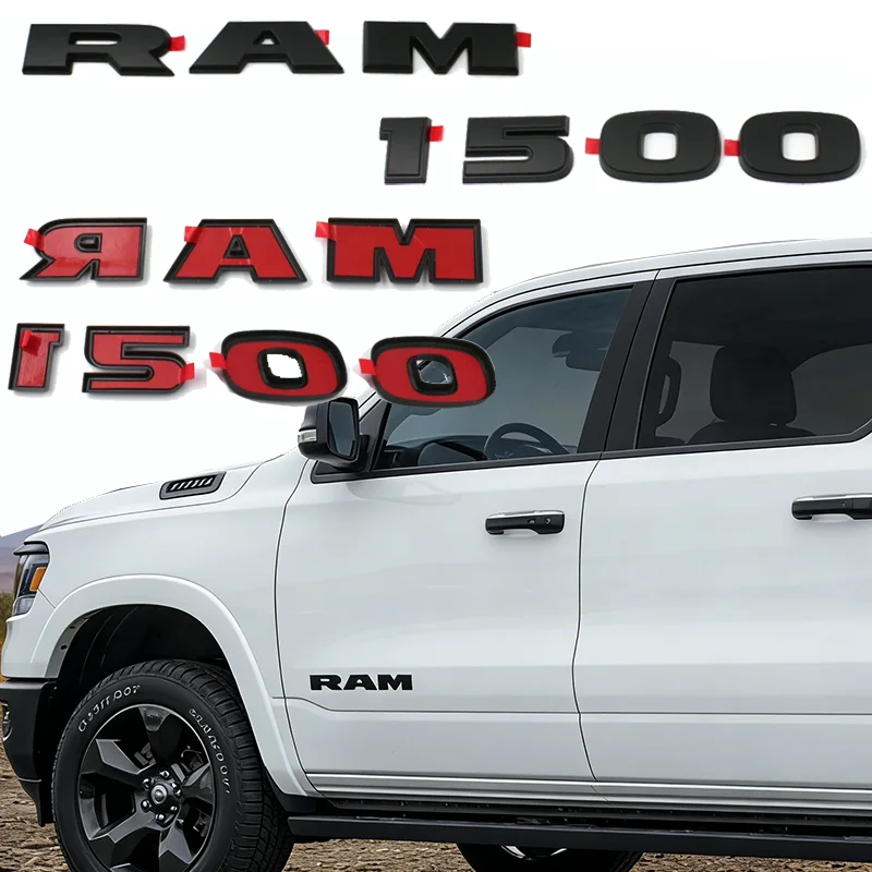 ABS Car Door Side Emblem Cover Sticker for Dodge Ram 1500 2019 2020 2021 2022 Auto Fender Letter Badge Exterior Decoration